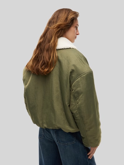 Tommy Jeans Loose fit blouson met platte kraag in teddylook Olijfgroen - 5