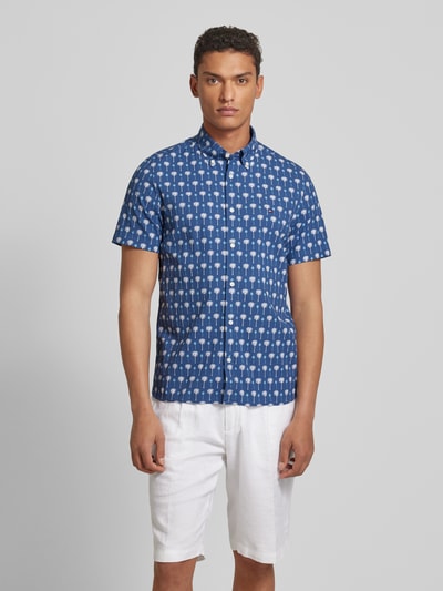 Tommy Hilfiger Slim fit vrijetijdsoverhemd met all-over motief Marineblauw - 4