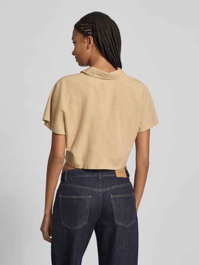 Only Cropped Hemdbluse aus Viskose-Baumwoll-Mix mit Leinen Modell 'JAKIRI' Sand 5
