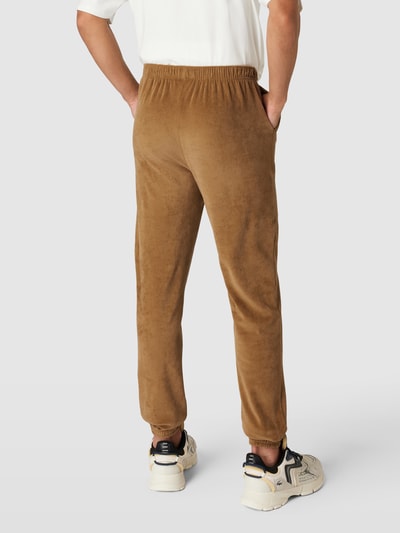 Lacoste Sweatpants met elastische band, model 'VELVET COLORAMA' Camel - 5