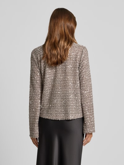 Jake*s Collection Blusenshirt mit Pailletten Mittelgrau Melange 5