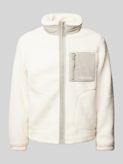 Jack & Jones Teddyfell-Jacke mit Label-Print Modell 'VESTERBRO' Offwhite 2