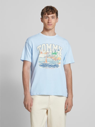 Tommy Jeans Relaxed Fit T-Shirt mit Motiv-Print Hellblau 4
