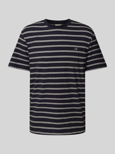 Gant T-Shirt mit Label-Stitching Marine 2