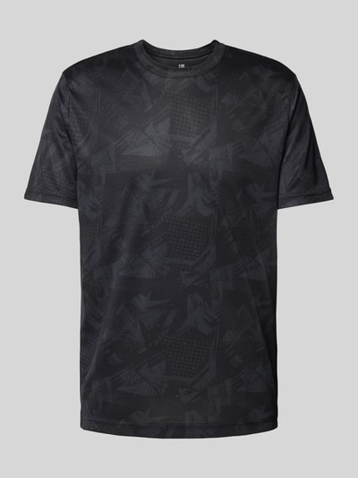 Christian Berg Men T-shirt met all-over motief Zwart - 2