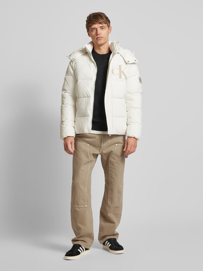 Calvin Klein Jeans Gewatteerd jack met logoprint Offwhite - 1