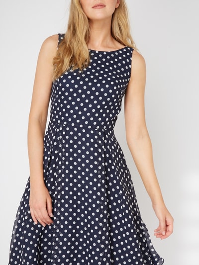 Swing Cocktailkleid mit Polka Dots Dunkelblau 4