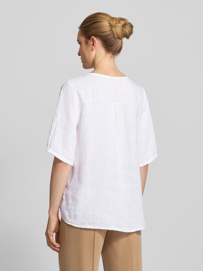 ZABAIONE Loose Fit Blusenshirt aus reinem Leinen Weiss 5