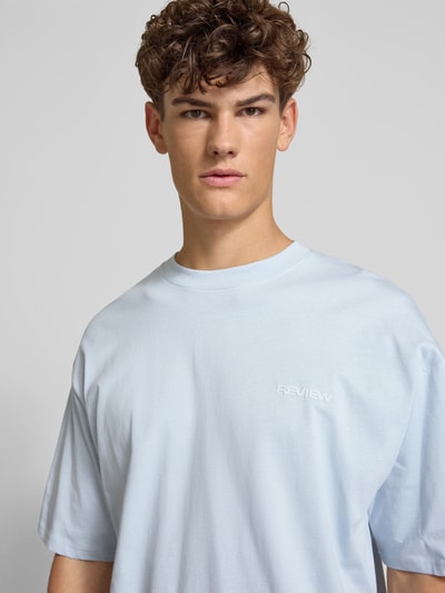 REVIEW Oversized T-shirt met biologisch katoen IJsblauw - 3