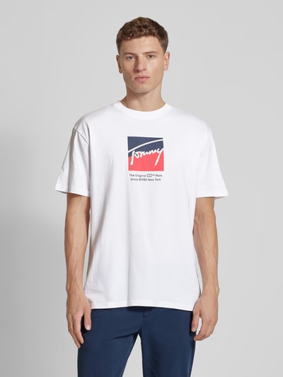 Tommy Jeans Regular Fit T-Shirt mit Label-Print Weiss 4