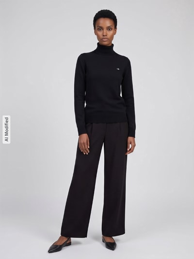 GANT Regular Fit Rollkragenpullover aus Woll-Mix  Black 1