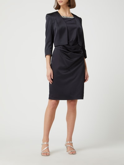 Christian Berg Cocktail Cocktailkleid aus Satin  Marine Melange 1