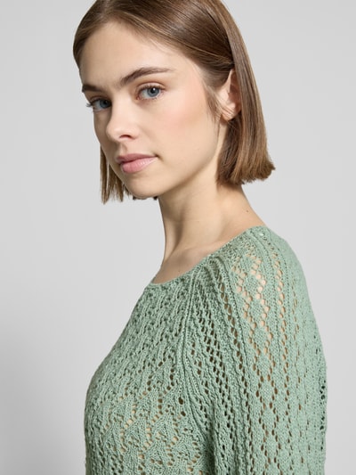 Only Cropped Strickpullover mit Baumwoll-Anteil Modell 'NOLA' Schilf 3