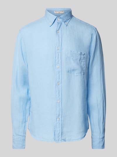 Gant Regular fit vrijetijdsoverhemd van linnen met borstzak Lichtblauw - 2