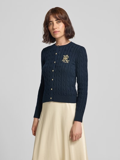 Lauren Ralph Lauren Regular Fit Strickjacke aus reiner Baumwolle Modell 'RALHAN' Marine 4