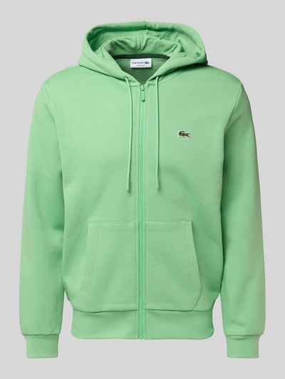 Lacoste Sweatjack met gescheiden kangoeroezak Lichtgroen - 2