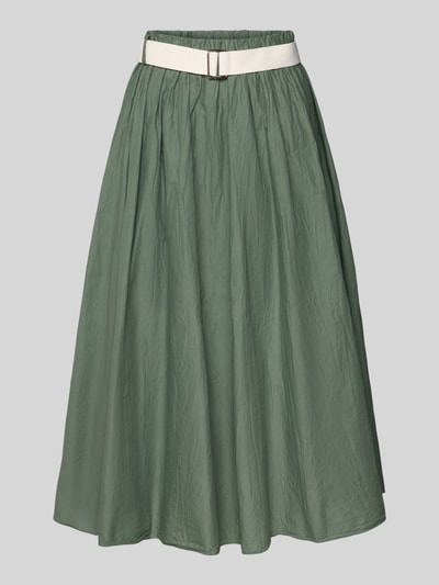 ZABAIONE Midirock mit Raffungen Khaki 2