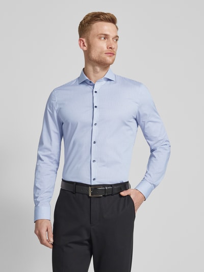 OLYMP No. Six Super slim fit zakelijk overhemd met haaikraag Bleu - 4