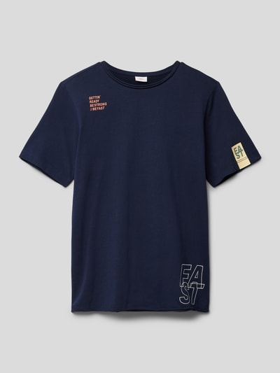 s.Oliver RED LABEL T-Shirt mit Statement-Print Marineblau 1