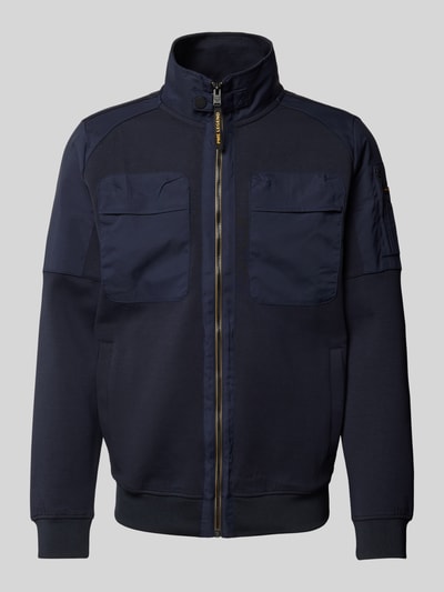 PME Legend Sweatjack met paspelzakken op de borst Marineblauw - 2