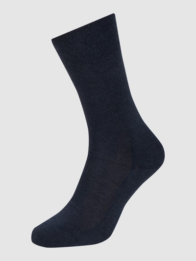 Falke Socken mit elastischen Rippenbündchen Modell 'Family SO' Marine Melange 1