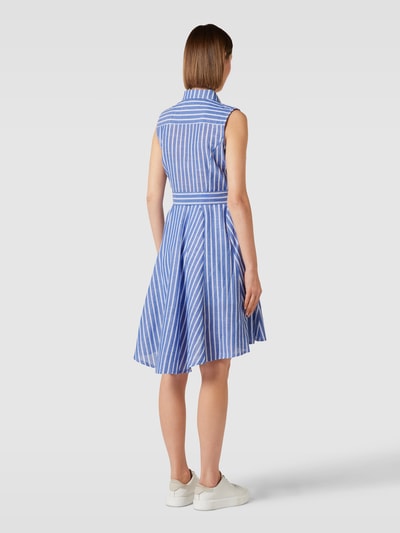 Apricot Knielanges Kleid mit Streifenmuster Hellblau 5