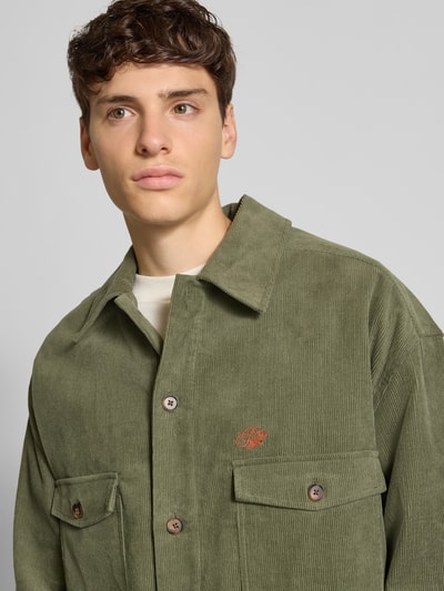 PROHIBITED Hemdjacke mit Knopfleiste Oliv 3