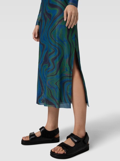 Jake*s Casual Midi-jurk met all-over motief Groen - 3