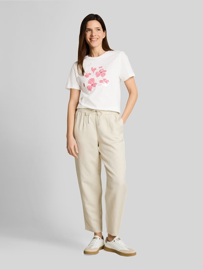 Tom Tailor Regular Fit T-Shirt aus reiner Baumwolle mit Motiv-Print Offwhite 1
