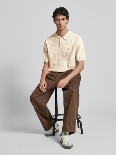 Carhartt Work In Progress Poloshirt aus reiner Baumwolle Modell 'CHECKER' Beige 1