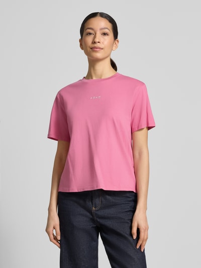 Tom Tailor Denim Boxy Fit T-Shirt aus reiner Baumwolle Pink 4