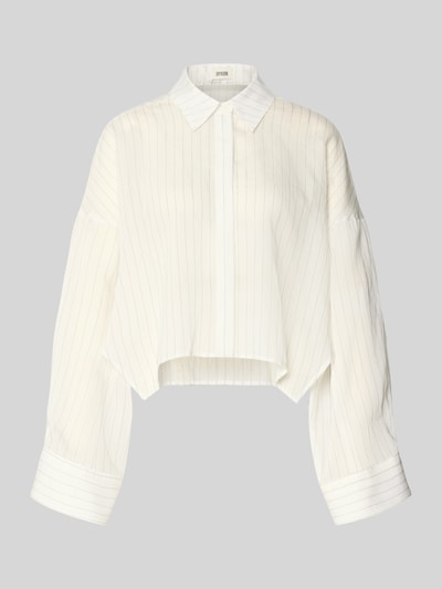 Produktfoto, Relaxed Fit blouse met overhemdkraag en verdekte knoopsluiting model 'OSHIA' van Drykorn, lyocellmix, dames, structuur met fijne strepen, ruglengte maat 36: 57 cm, mouwlengte maat 36: 61 cm, effen licht en zacht oppervlak