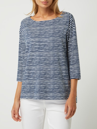 Mey Shirt met streepmotief, model 'Abbi' Marineblauw - 4