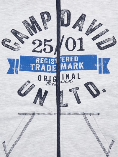 Camp David Sweatjacke mit Label-Print  Hellgrau Melange 2