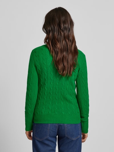 Polo Ralph Lauren Pullover met kabelpatroon, model 'JULIANNA' Donkergroen - 5