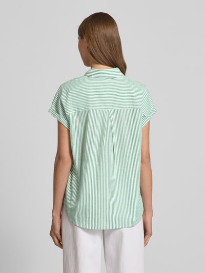 Tom Tailor Denim Loose Fit Bluse mit Streifenmuster Gruen 5