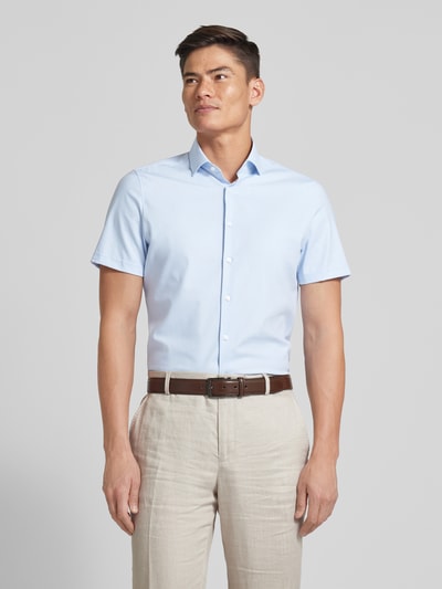 OLYMP Level Five Body Fit Business-Hemd mit 1/2-Arm Modell 'NEW YORK' Bleu 4