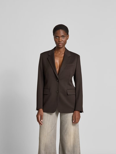 Filippa K Regular Fit Blazer mit Brusttasche Dunkelbraun 4
