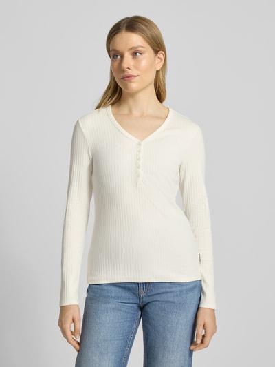 s.Oliver RED LABEL Regular fit shirt met lange mouwen van katoenmix Offwhite - 4