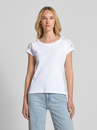 ZABAIONE T-Shirt mit geripptem Rundhalsausschnitt Weiss 4