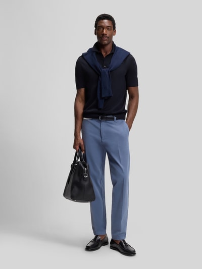 BOSS koszulka polo o kroju regular fit z czystej żywej wełny model 'NOLANO' Granatowy 1