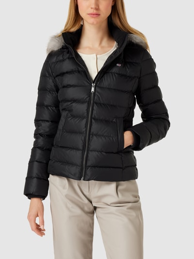 Tommy Jeans Steppjacke mit Brand-Stitching Modell 'BASIC HOODED DOWN JACKET' Black 4