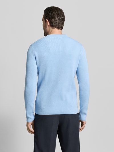 Lindbergh Relaxed Fit Strickpullover in Ripp-Optik Hellblau 5