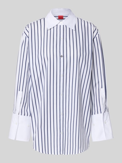 HUGO Relaxed fit blouse met knoopsluiting Marineblauw - 2