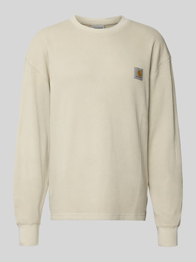 Carhartt Work In Progress Longsleeve mit Strukturmuster und Rundhalsausschnitt Offwhite 2