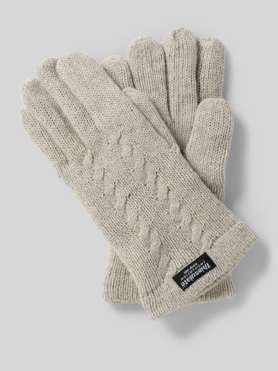 EEM Rękawiczki z detalem z logo Jasnoszary 1