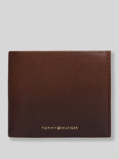 Tommy Hilfiger Portemonnaie aus echtem Leder mit Logo-Tape Dunkelbraun 1