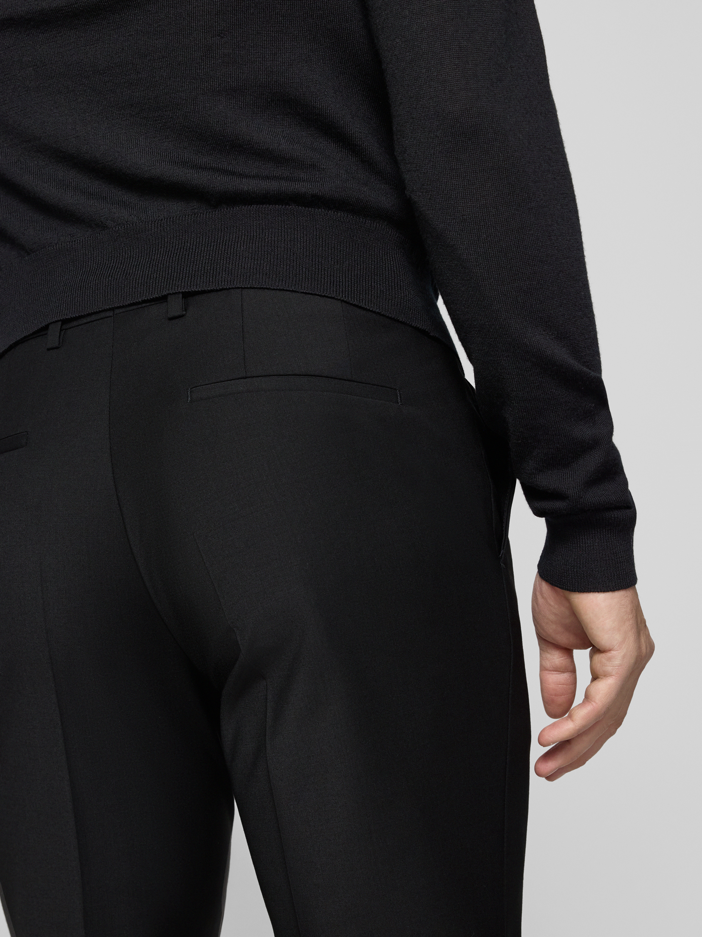 HUGO Pantalon van scheerwolmix, model 'Hesten' Zwart - 3