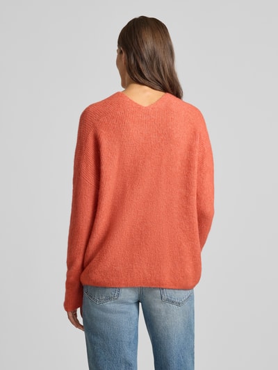 MOS MOSH Oversized Strickpullover mit gerippten Abschlüssen Modell 'THORA' Hellrot 5