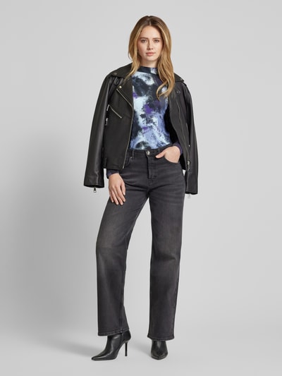 Tom Tailor Shaped fit shirt met lange mouwen van viscosemix met abstract motief Paars - 1